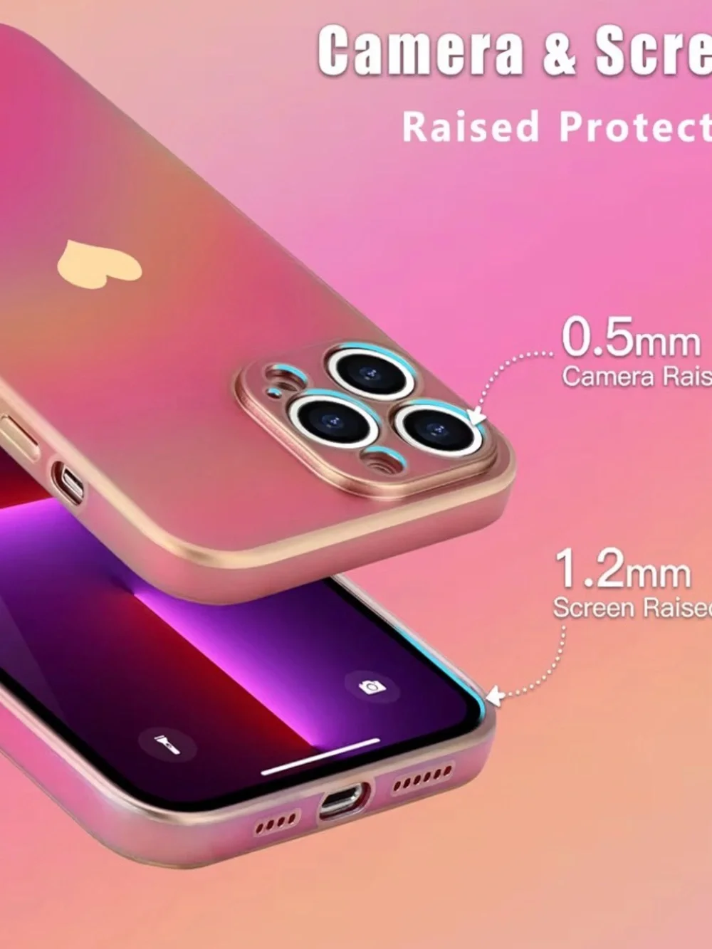 Pink Heart Phone Case for iPhone 13 Pro Max - Smile Every Day